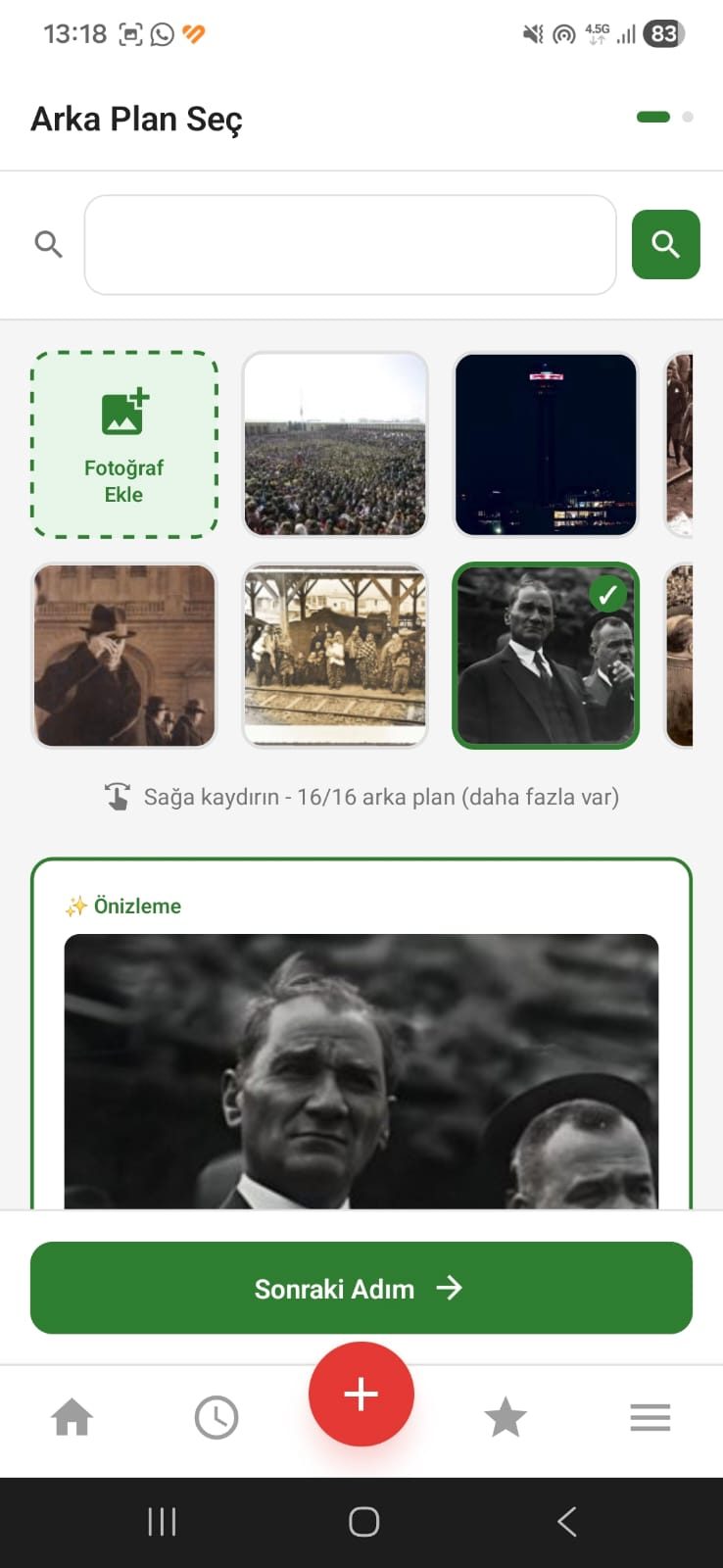 Resmi günler ekranı