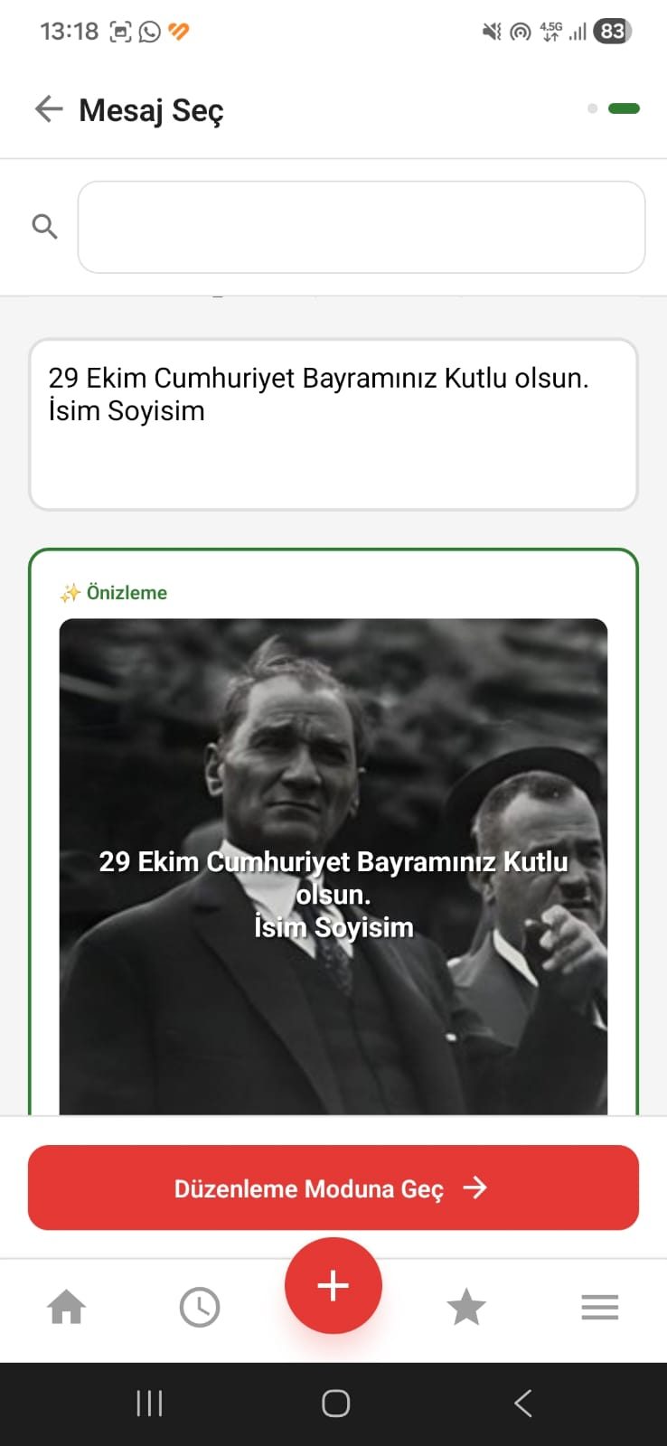 Arka plan seç ekranı